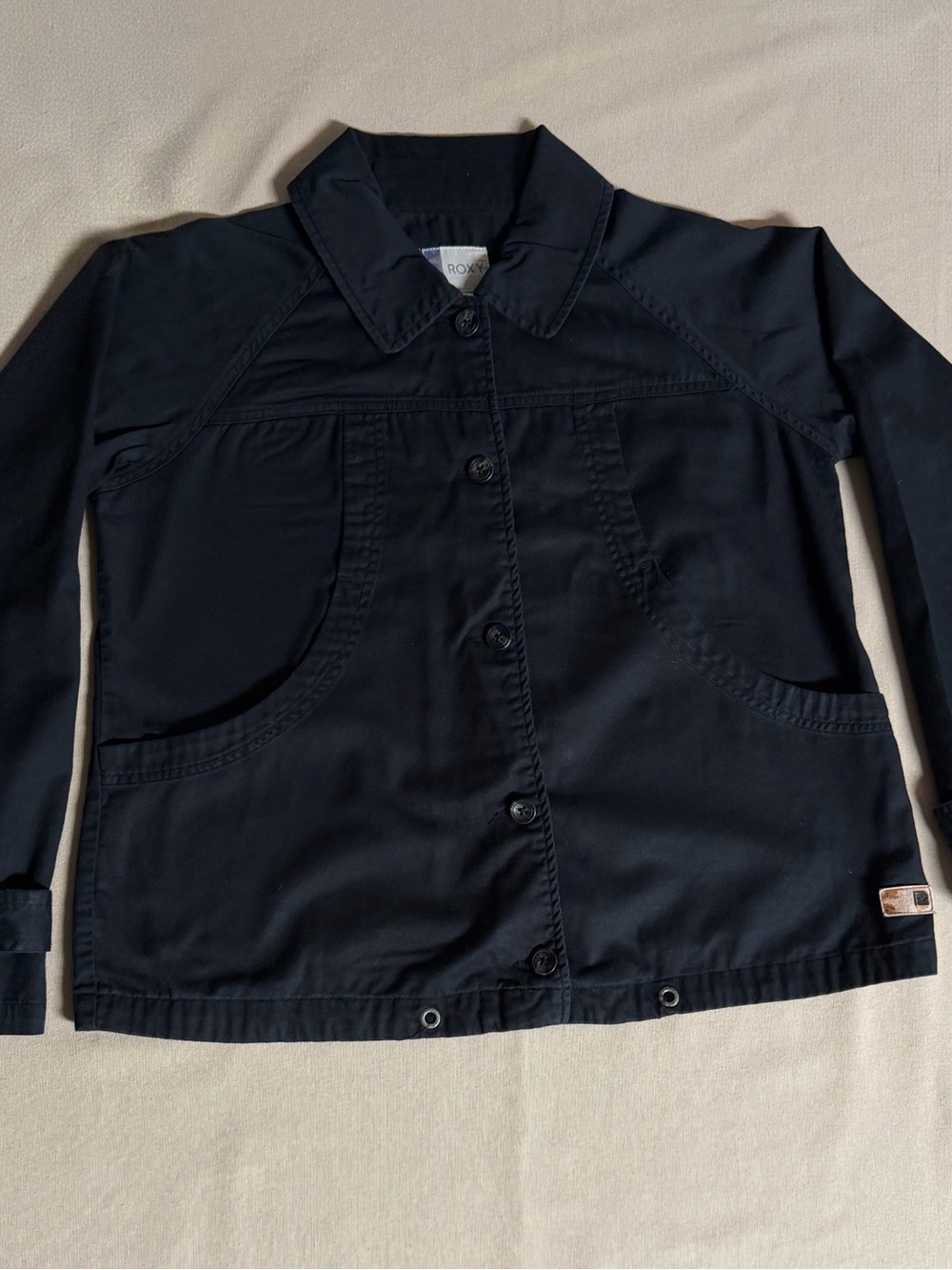 Roxy Women's Black Button-Front Utility Jacket